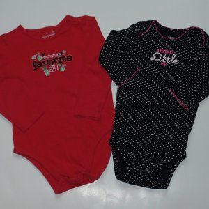 Baby 9-24 months Girl Clothes One Piece Grandma's Gift Long Sleeves Holiday Red